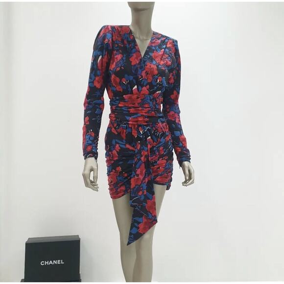 Saint Laurent Floral Print Mini Dress Sz.XS-S - Picture 1 of 10